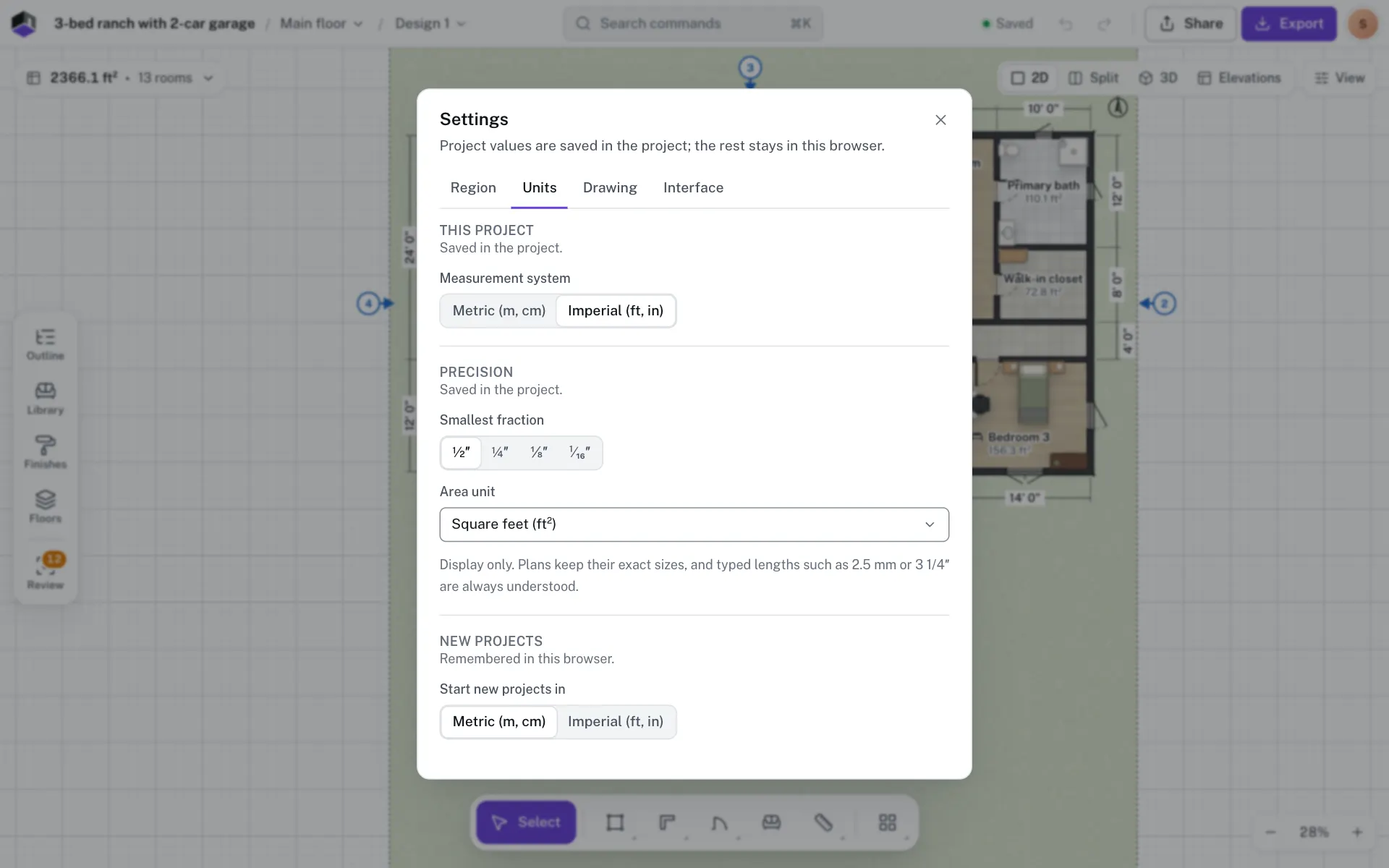 The Settings dialog